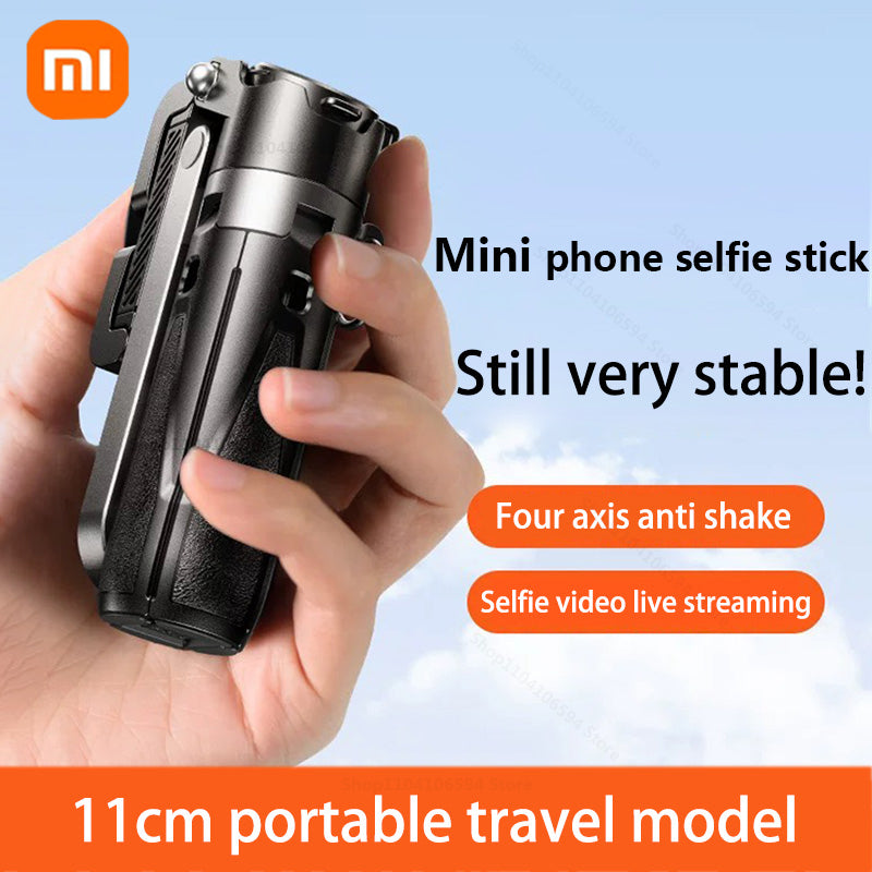 El Selfie Çubuğu Tripod Standı iPhone Akıllı Telefon için Bluetooth Uzaktan Taşınabilir Anahtarlık ile Katlanabilir Telefon Tutucu