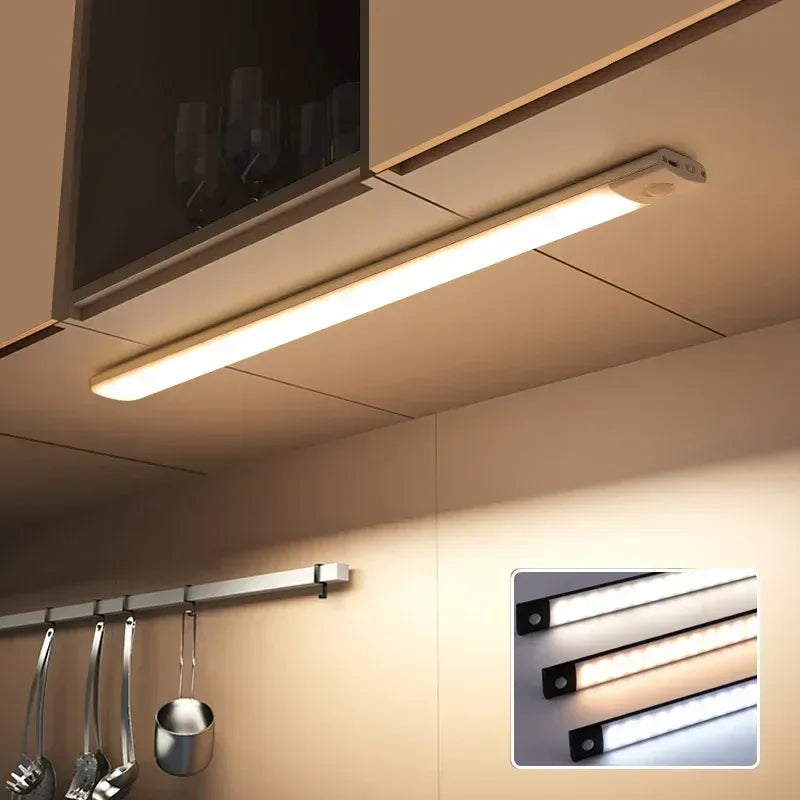 Dolap Altı Işıklar LED Hareket Sensörü Gece Lambası İnce Şarj Edilebilir Kısılabilir Lambalar Mutfak Dolabı Yatak Odası Gardırop Aydınlatma