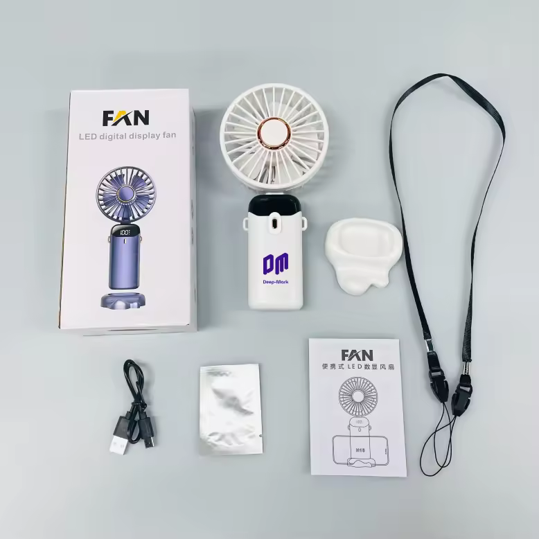 Şarjlı Taşınabilir  Mini El Fanı Dijital Göstergeli (1200 Mah.Pil Gücü) Ultra Hafif Ergonomik