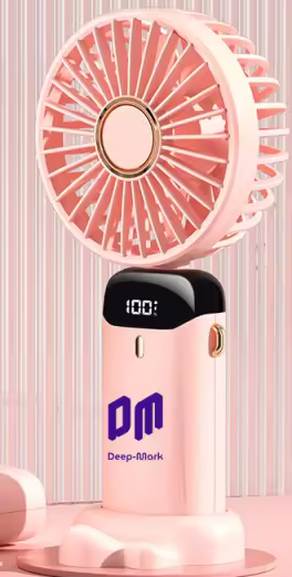 Şarjlı Taşınabilir  Mini El Fanı Dijital Göstergeli (1200 Mah.Pil Gücü) Ultra Hafif Ergonomik